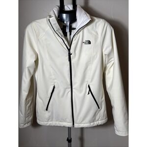 THE NORTH FACE Filled Ivory/Cream Jacket Primaloft Small Full Zip Windwall